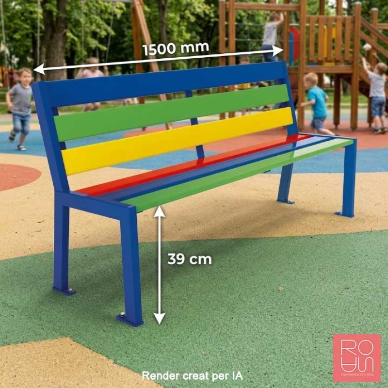 Banc infantil Silaos de fusta multicolor